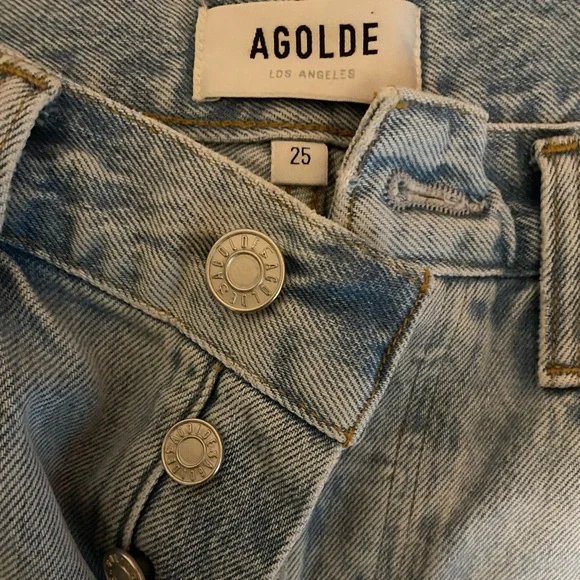 Agolde Parker Long Denim Shorts - Picture 5 of 7